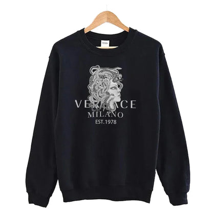 Round Neck Sweatshirt Luxury Two-Piece Set