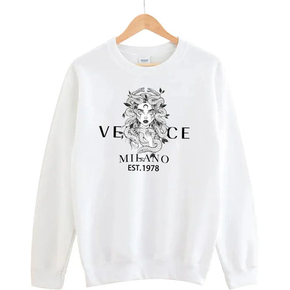 Round Neck Sweatshirt Luxury Two-Piece Set