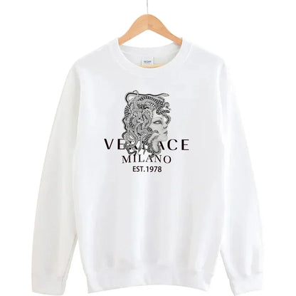 Round Neck Sweatshirt Luxury Two-Piece Set